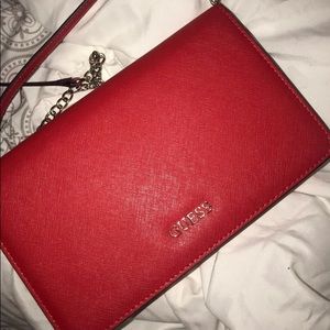 Guess red wallet cross body purse